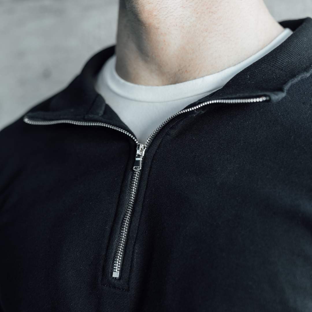 Muscle Fit Pullover In Jet Black