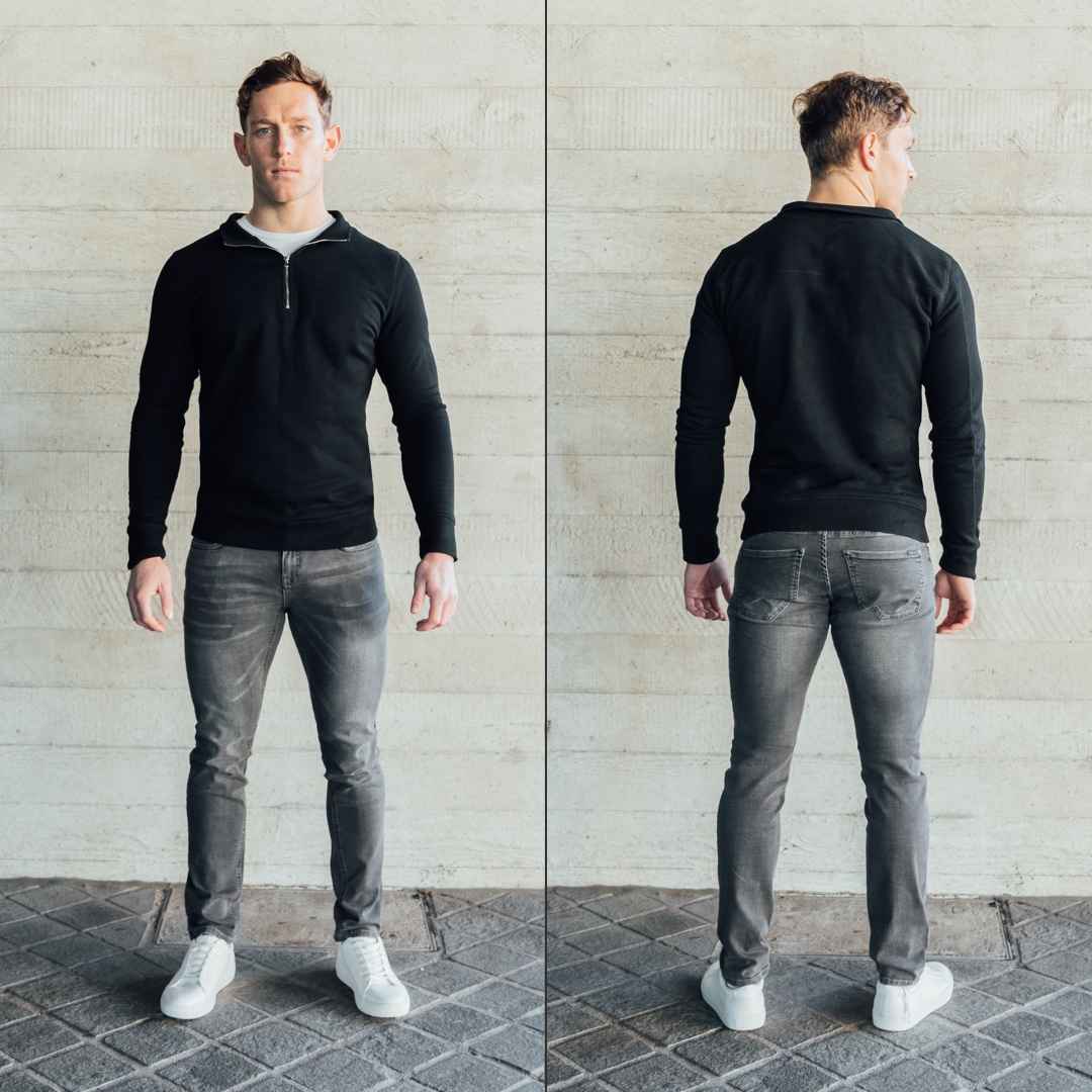 Muscle Fit Pullover In Jet Black